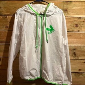 Victoria’s Secret pelotonia 15 race white + green zip up windbreaker size m/l